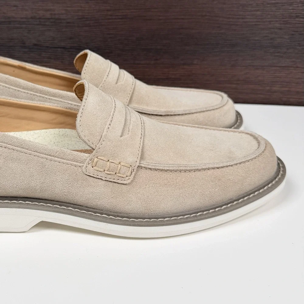 FootJoy Suede Penny Loafers Beige Taupe HybridPlus Bio 9 M - Unused Read 79076